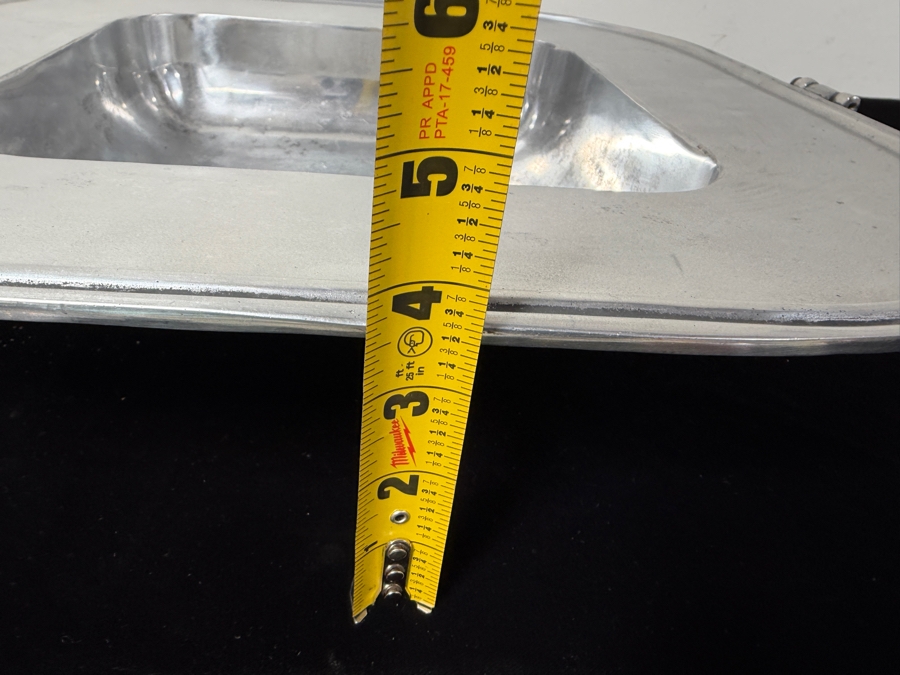 Large Metal Pewter Square Dish With Handles 20.5'W X 19.5'D X 4'H (RSF) [Photo 7]