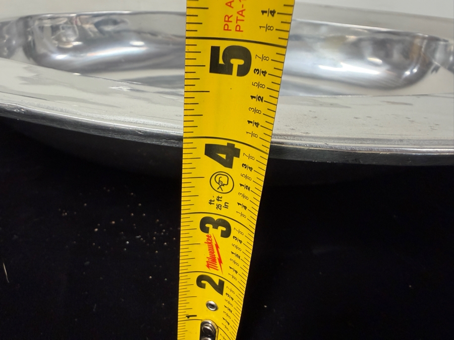 Extra Large Metal Pewter Oval Dish With Handles 27.5'W X 19.5'D X 4'H Retails $250 (RSF) [Photo 9]