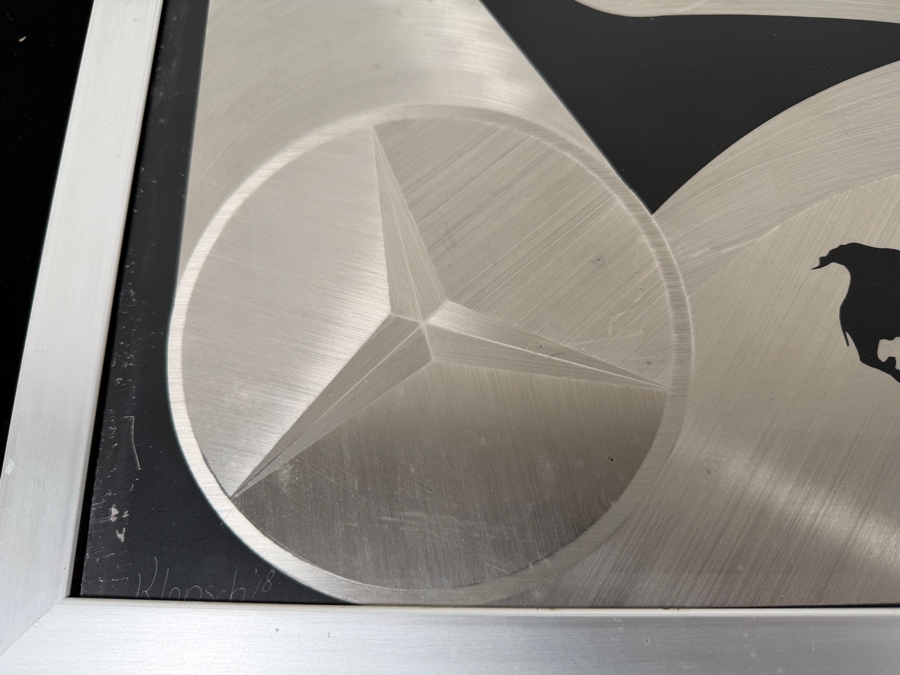 Etched Metal Mercedes-Benz Artwork Signed Klopsh 1978 20 X 14 [Photo 2]