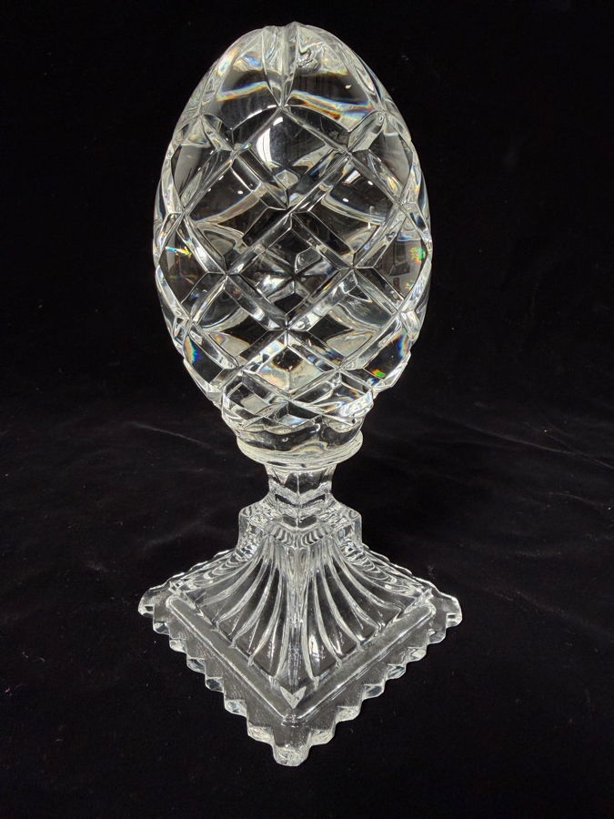 Vintage Crystal Egg Paperweight On A Pedestal Base 7.5'H (CBAD) [Photo 2]
