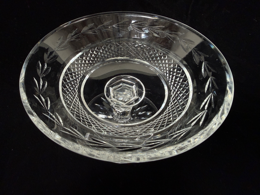 Waterford Crystal Glandore Pattern Pedestal Compote Bowl With Diamond Point Cuts 4'H [Photo 5]