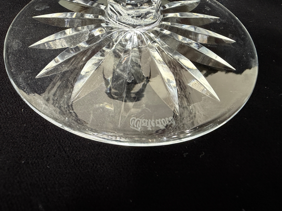 Waterford Crystal Glandore Pattern Pedestal Compote Bowl With Diamond Point Cuts 4'H [Photo 7]
