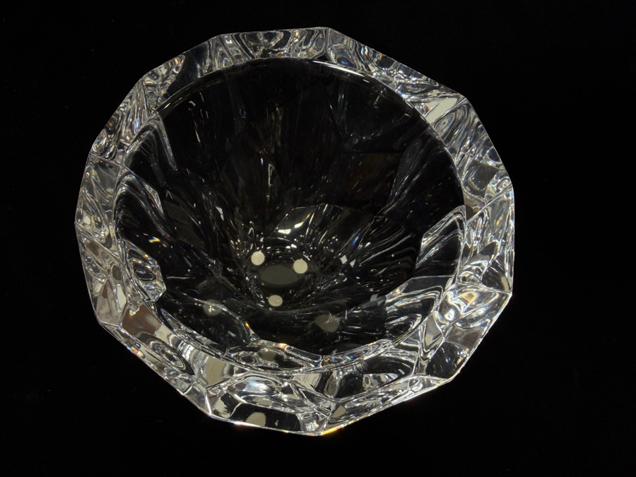 Vintage Signed Orrefors Zenith Faceted Crystal Bowl Designed By Anne Nilsson 5'W X 3.25'H [Photo 8]