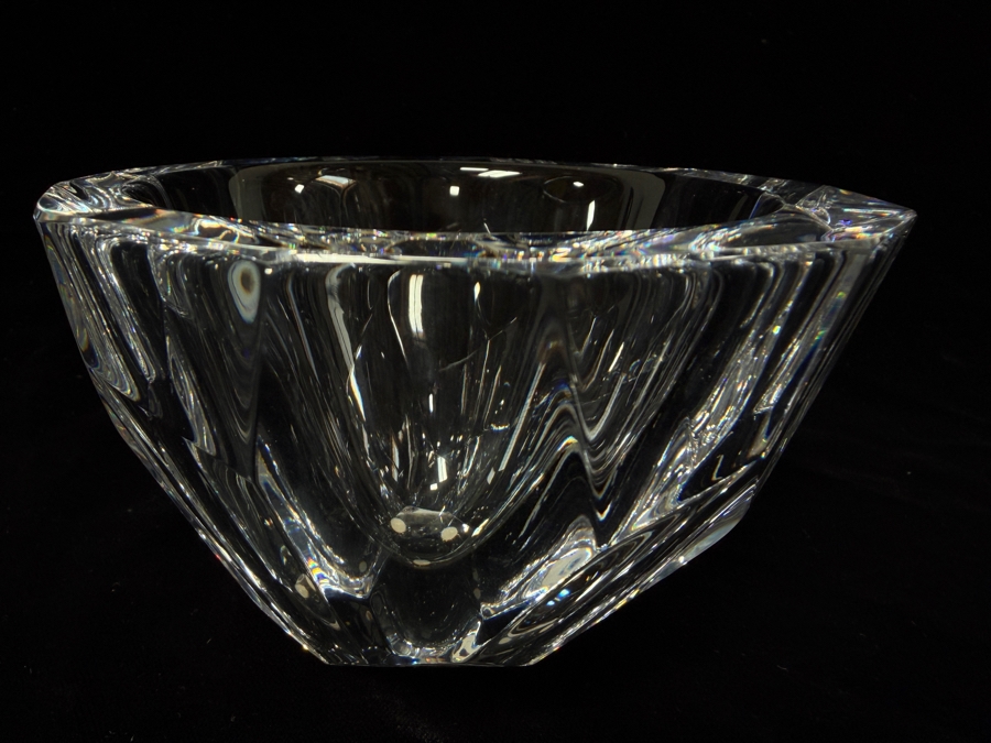 Vintage Signed Orrefors Zenith Faceted Crystal Bowl Designed By Anne Nilsson 5'W X 3.25'H [Photo 5]