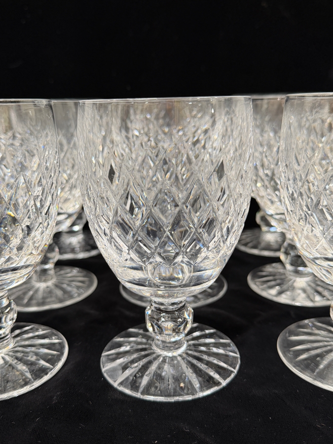 (15) Waterford Crystal Boyne Cut Foot Water Goblets With Authentic Star Cut Base 5.25'H [Photo 8]
