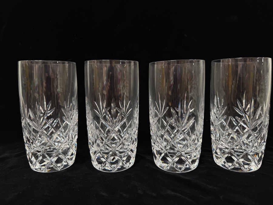 Vintage Lenox Charleston Cut Crystal Highball Glass With Diamond And Fan Pattern, Made In USA. 6'H [Photo 2]