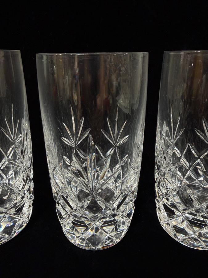 Vintage Lenox Charleston Cut Crystal Highball Glass With Diamond And Fan Pattern, Made In USA. 6'H [Photo 3]
