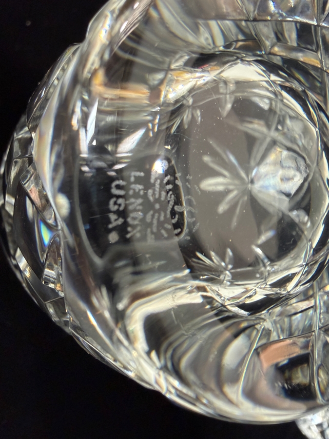 Vintage Lenox Charleston Cut Crystal Highball Glass With Diamond And Fan Pattern, Made In USA. 6'H [Photo 4]