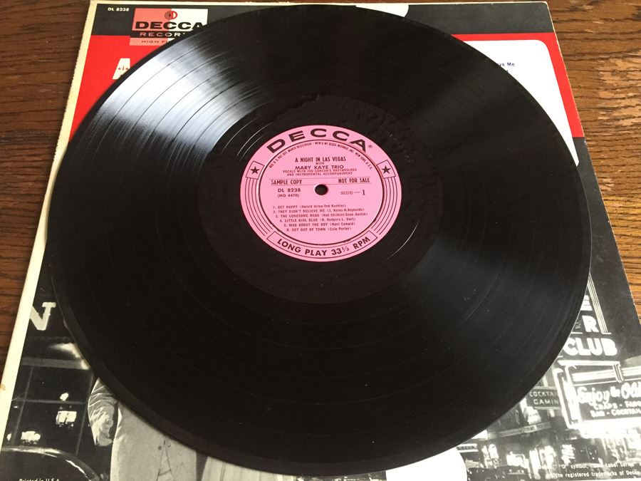 Mary Kaye Trio, The ‎- A Night In Las Vegas With The Mary Kaye Trio - DL 8238 - PROMO [Photo 3]