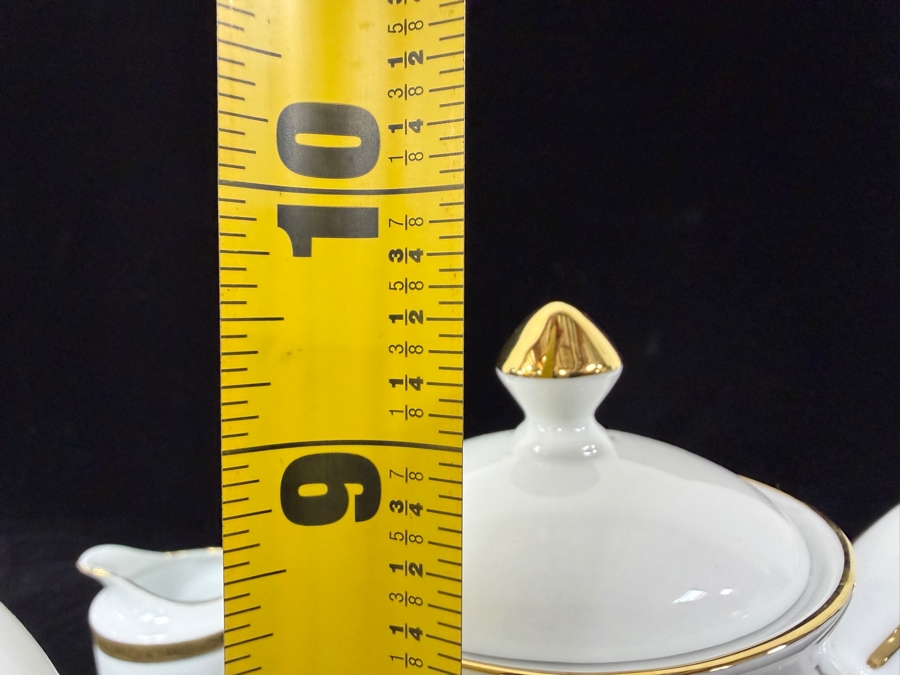 Timeless Treasures Gold Porcelain Coffee And Tea Service Set, 22-Karat Gold Trim, Pattern 9727 9.75'H [Photo 7]