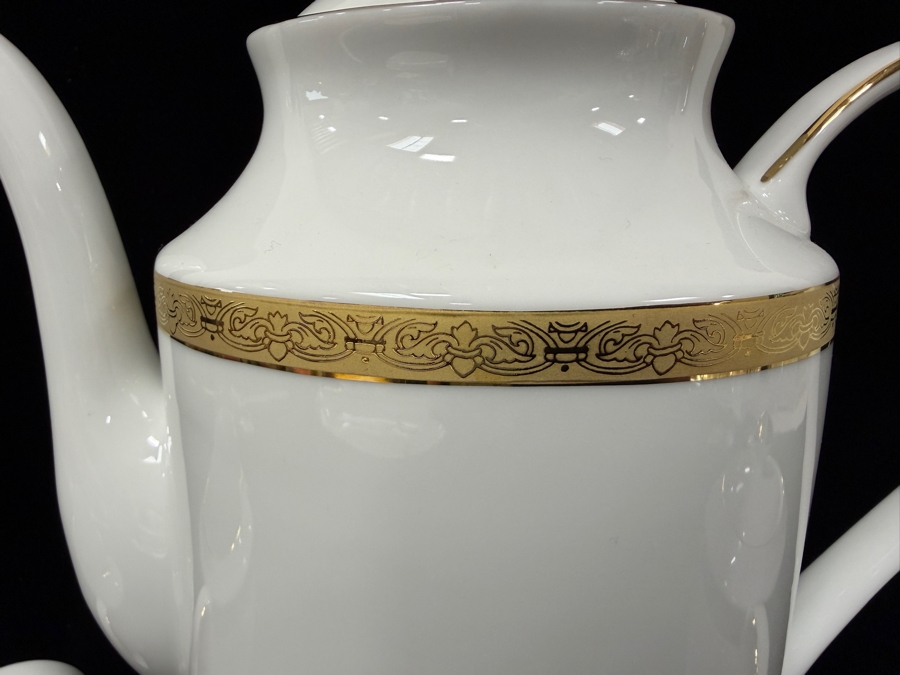 Timeless Treasures Gold Porcelain Coffee And Tea Service Set, 22-Karat Gold Trim, Pattern 9727 9.75'H [Photo 4]