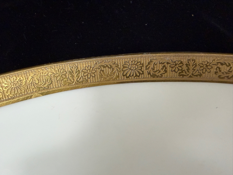 Antique Legrand Superieur Limoges France Porcelain Backstamp Featuring Red Ostrich Decorator's Mark And Green Factory Star Logo Underglaze 12'W X 7'H [Photo 3]