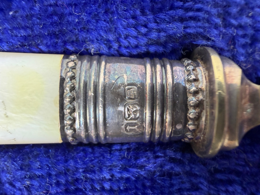 Antique Boxed Victorian Silverplate Serving Set With Mother Of Pearl Handles [Photo 4]