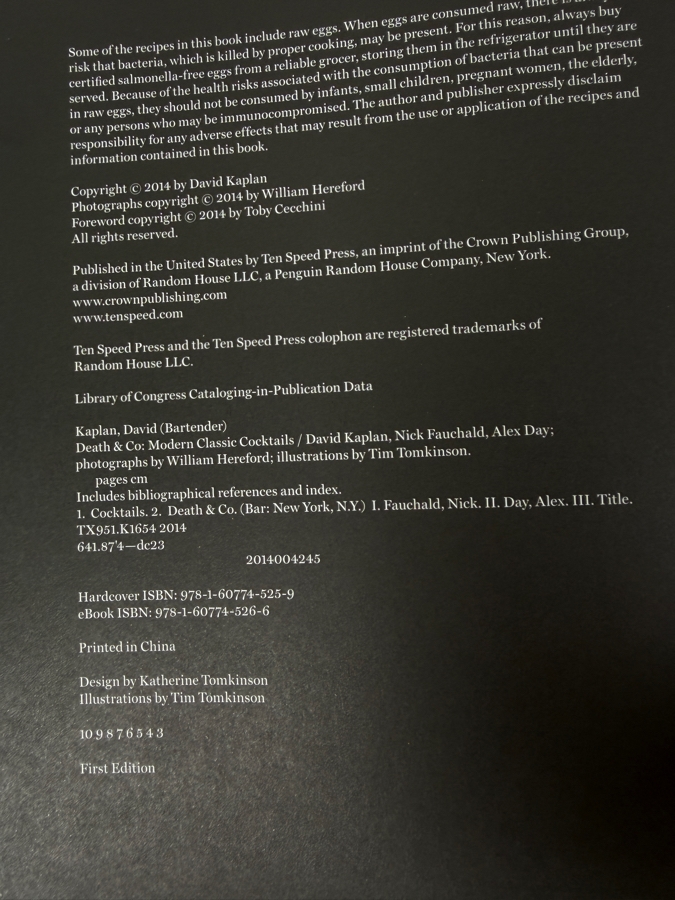 First Edition Hardcover Book Death & Co - Modern Classic Cocktails Retails $40 (HA) [Photo 6]