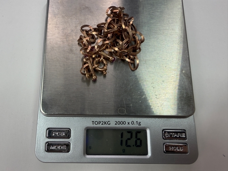 14k Gold Italian Chunky 18' Link Chain Necklace 12.6g [$1,132 Gold Melt Value] [Photo 9]