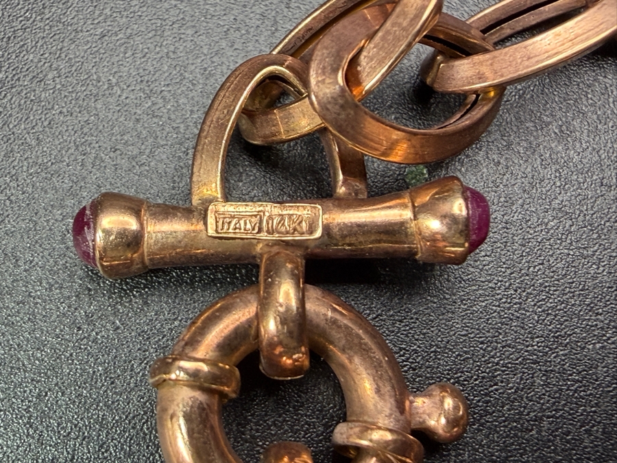 14k Gold Italian Chunky 18' Link Chain Necklace 12.6g [$1,132 Gold Melt Value] [Photo 6]