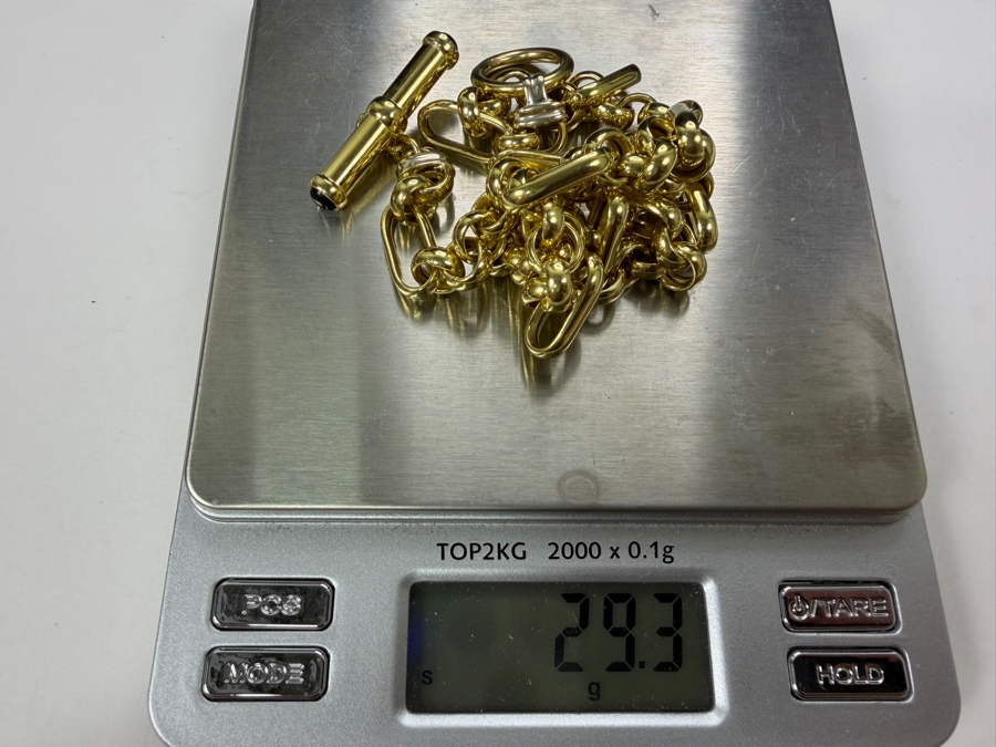 14k Gold Chunky 17' Link Chain Necklace 29.3g [$2,632 Gold Melt Value] [Photo 8]
