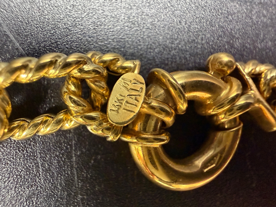14k Gold Italian 7' Bracelet 6.8g [$611 Gold Melt Value] [Photo 2]