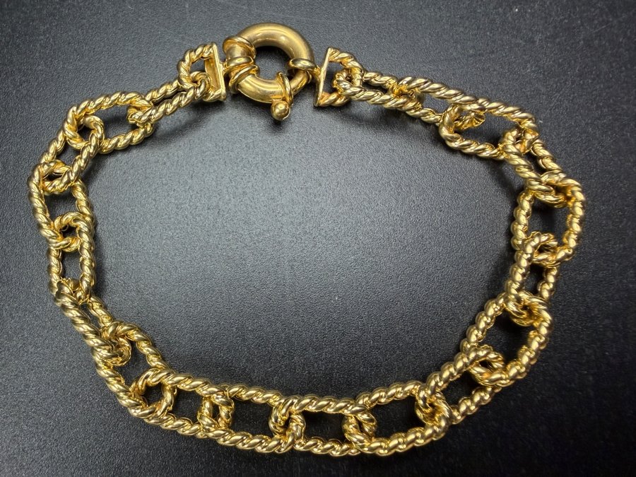 14k Gold Italian 7' Bracelet 6.8g [$611 Gold Melt Value] [Photo 5]