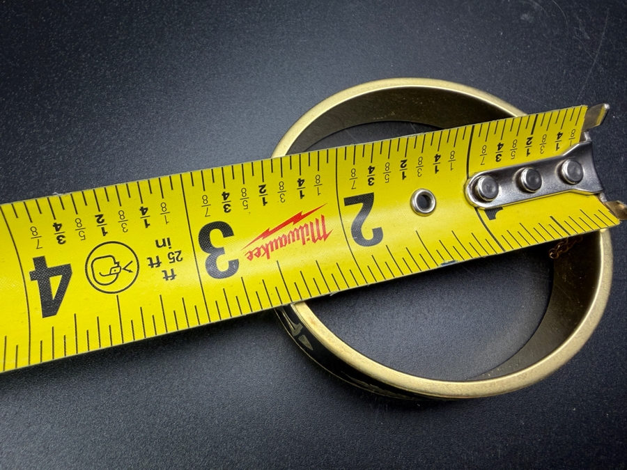 14k Gold Enamel Bangle 2.5'W 26.8g [$2,407 Gold Melt Value] [Photo 8]