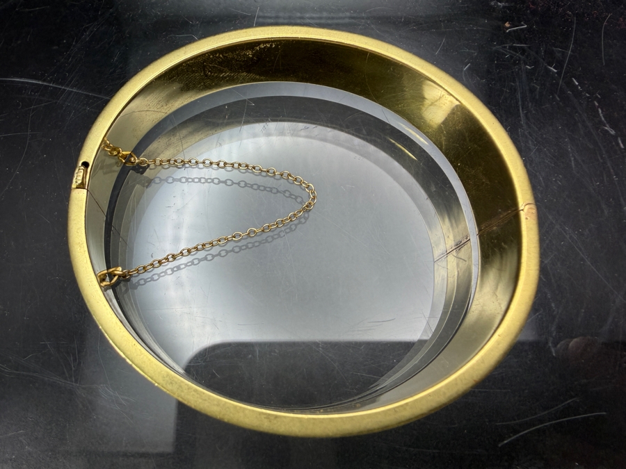 14k Gold Enamel Bangle 2.5'W 26.8g [$2,407 Gold Melt Value] [Photo 4]