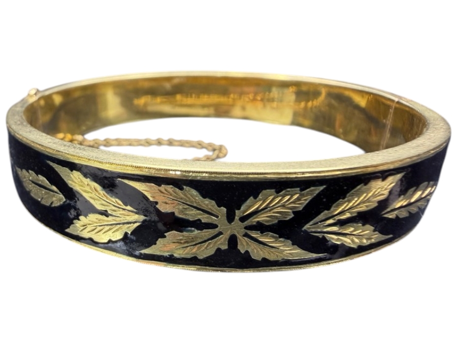 14k Gold Enamel Bangle 2.5'W 26.8g [$2,407 Gold Melt Value] [Photo 10]
