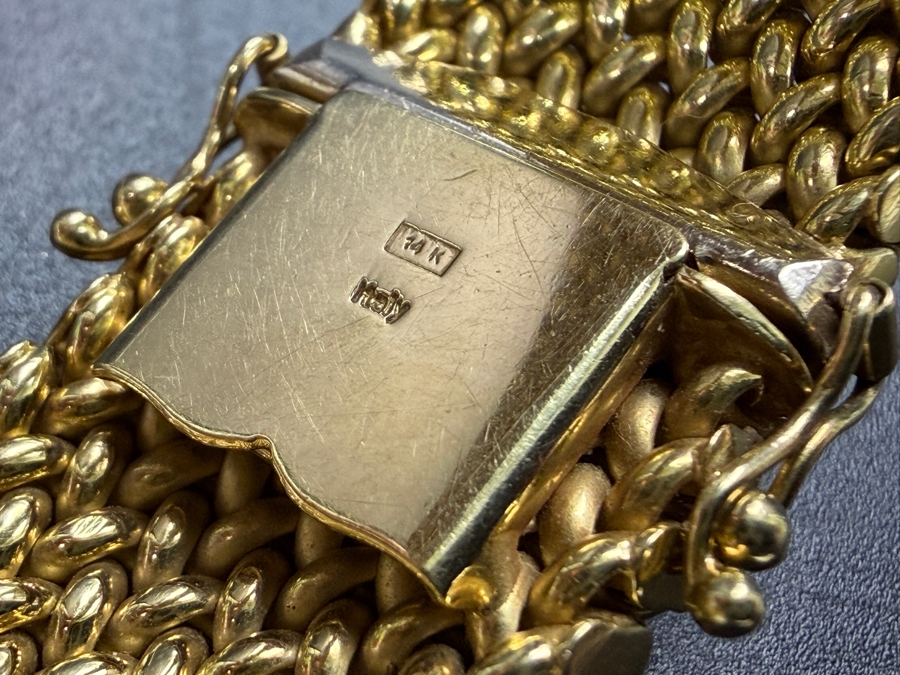 14k Gold Italian Wide Woven Mesh Bracelet 38.3g [$3,441 Gold Melt Value] [Photo 10]
