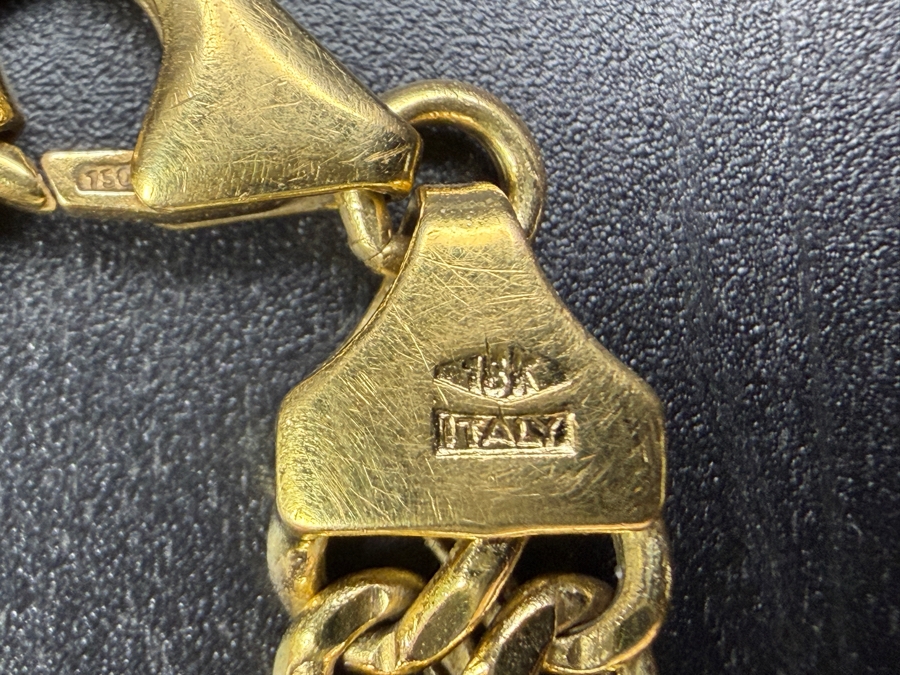 14k Gold Italian Double Curb Link 7' Bracelet 5.7g [$512 Gold Melt Value] [Photo 5]