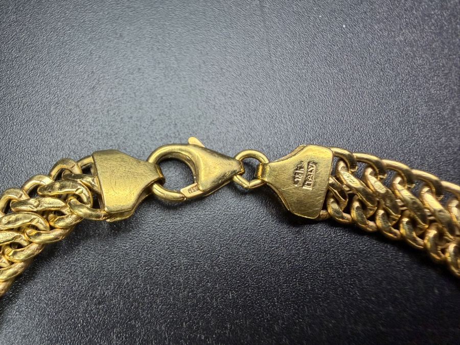 14k Gold Italian Double Curb Link 7' Bracelet 5.7g [$512 Gold Melt Value] [Photo 3]