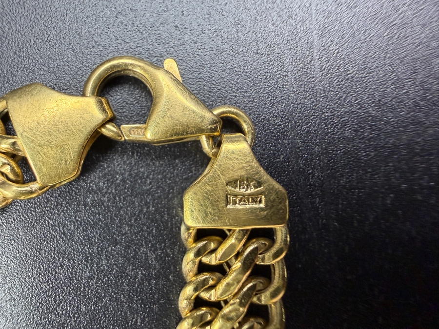 14k Gold Italian Double Curb Link 7' Bracelet 5.7g [$512 Gold Melt Value] [Photo 4]