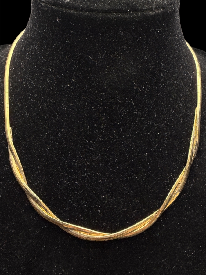 14k Gold Woven 16' Necklace 17.6g [$1,581 Gold Melt Value]