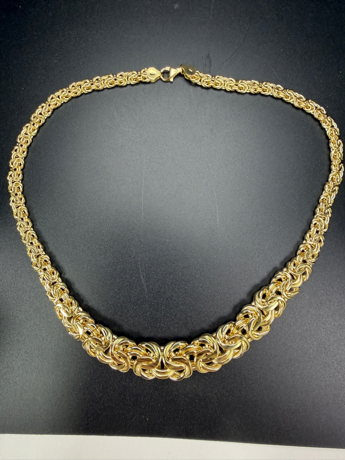 18k Gold Italian Byzantine 20' Chain Necklace 38.7g [$4,470 Gold Melt Value] [Photo 2]