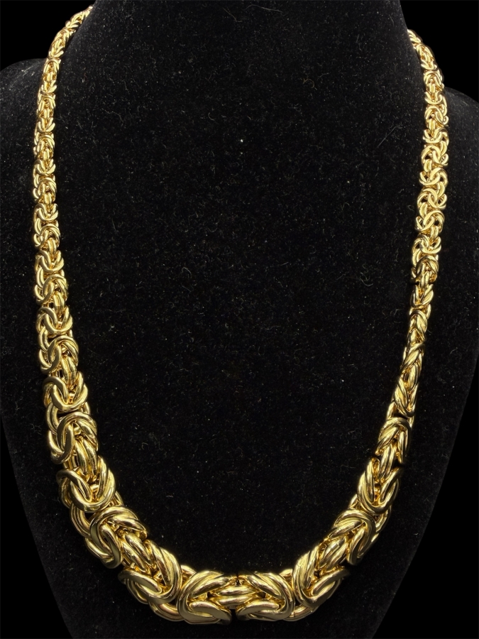 18k Gold Italian Byzantine 20' Chain Necklace 38.7g [$4,470 Gold Melt Value]
