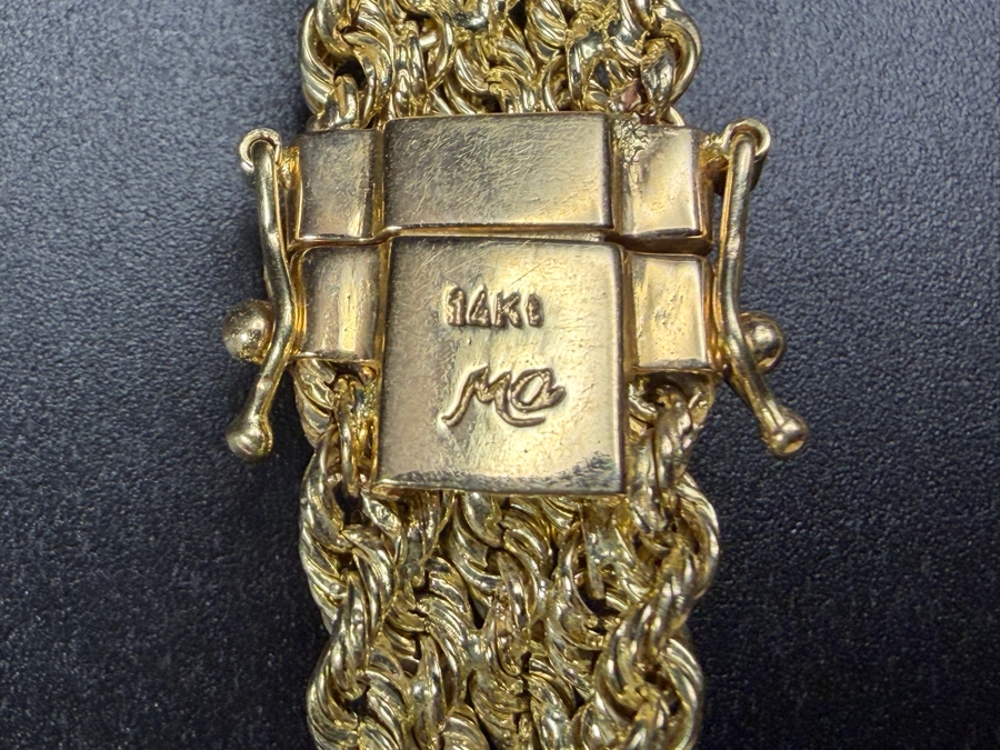 Stunning 14k Gold Signed Multi-Row 18' Rope Chain Necklace 17.6g [$1,581 Gold Melt Value] [Photo 4]