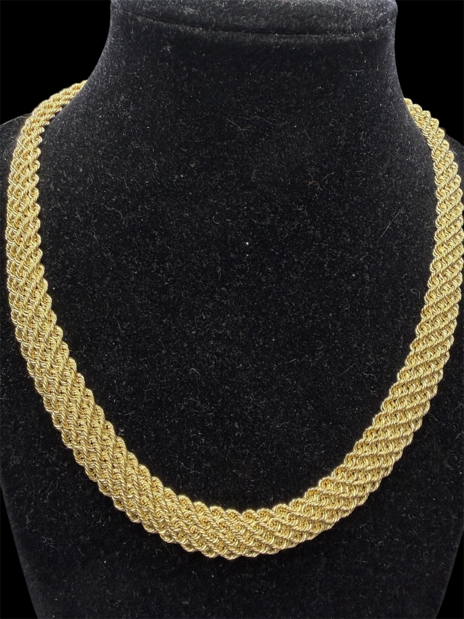 Stunning 14k Gold Signed Multi-Row 18' Rope Chain Necklace 17.6g [$1,581 Gold Melt Value]
