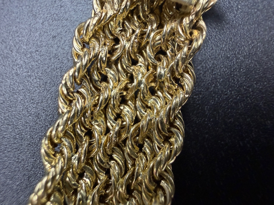 14k Gold Signed Multi-Row Bracelet With 24k Guardian Angel Charm 9.6g [$862 Gold Melt Value] [Photo 6]