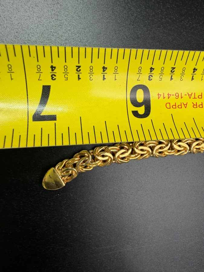 14k Gold Graduated Byzantine 17' Necklace And 7' Bracelet Set 25.1g [$2,255 Gold Melt Value] [Photo 11]