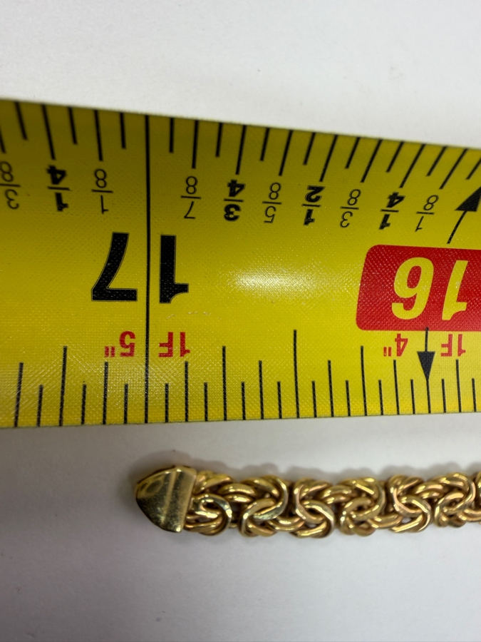 14k Gold Graduated Byzantine 17' Necklace And 7' Bracelet Set 25.1g [$2,255 Gold Melt Value] [Photo 10]