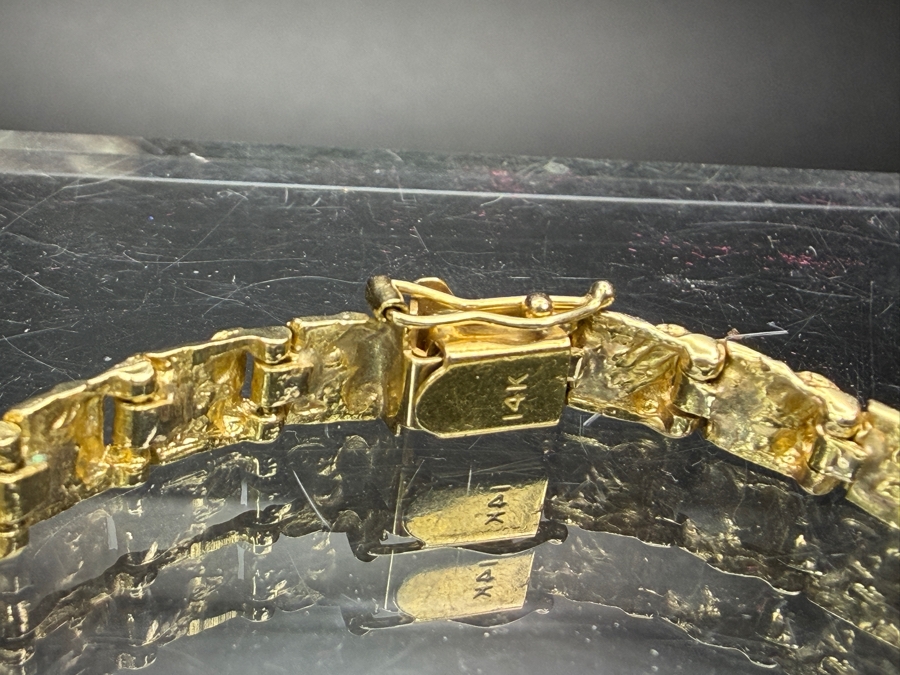 14k Gold Nugget 7' Bracelet 11.0g [$988 Gold Melt Value] [Photo 3]