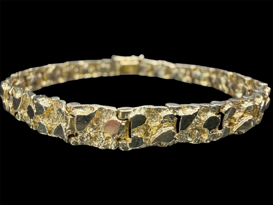 14k Gold Nugget 7' Bracelet 11.0g [$988 Gold Melt Value]