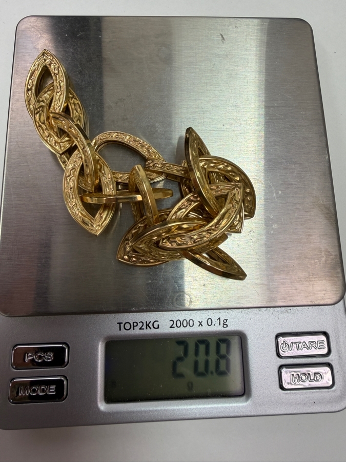 14k Gold Signed Italian Chunky Link Bracelet 8.5'L 20.8g [$1,869 Gold Melt Value] [Photo 7]