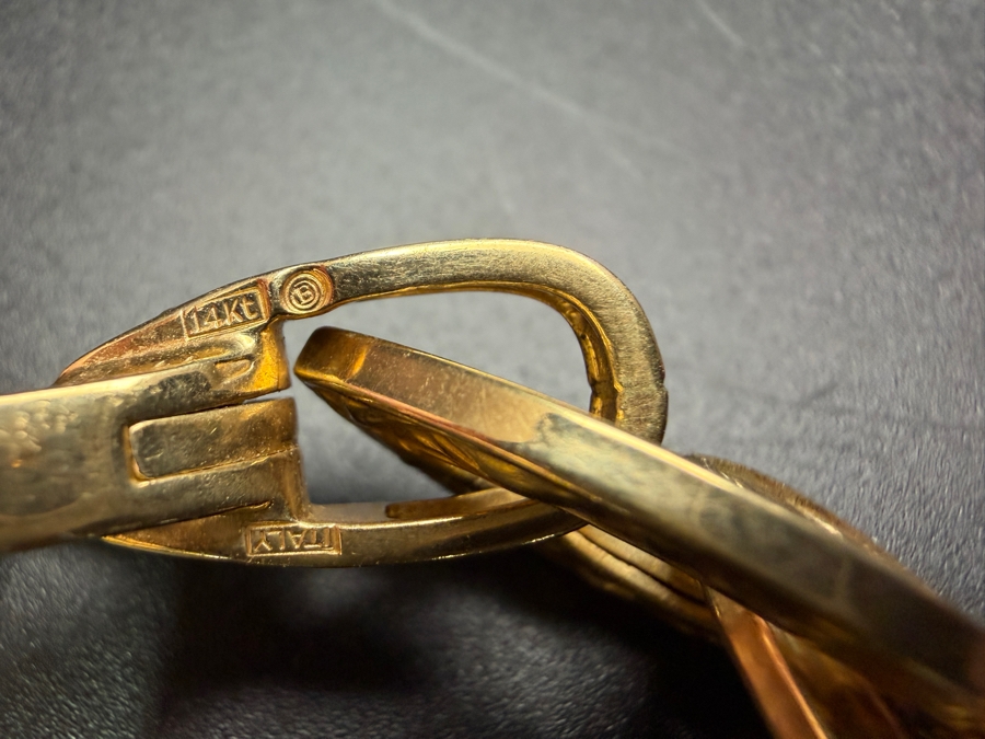 14k Gold Signed Italian Chunky Link Bracelet 8.5'L 20.8g [$1,869 Gold Melt Value] [Photo 5]