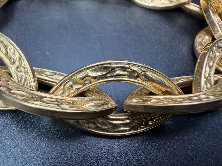 14k Gold Signed Italian Chunky Link Bracelet 8.5'L 20.8g [$1,869 Gold Melt Value] [Photo 3]