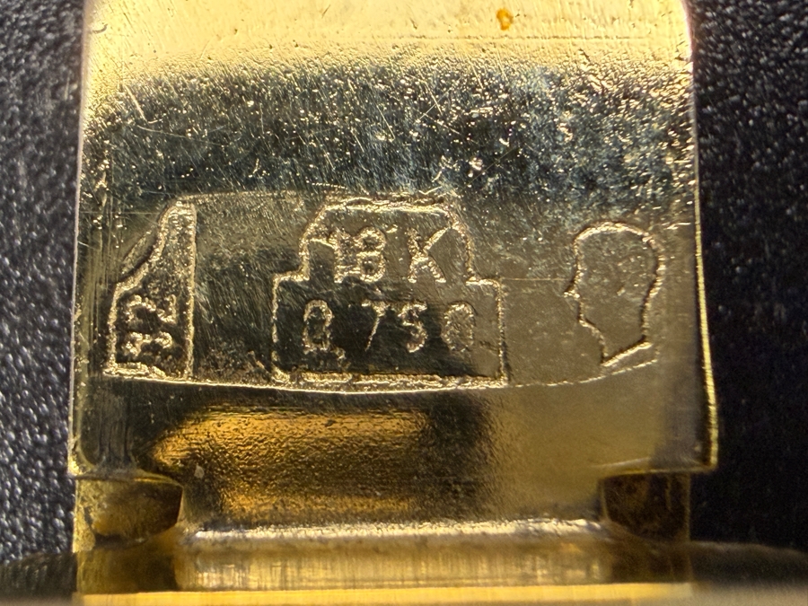 18k Gold Heavy Swiss Chevron Pattern Bracelet Featuring Hallmarks 7.5'L 46.4g [$5,359 Gold Melt Value] [Photo 8]