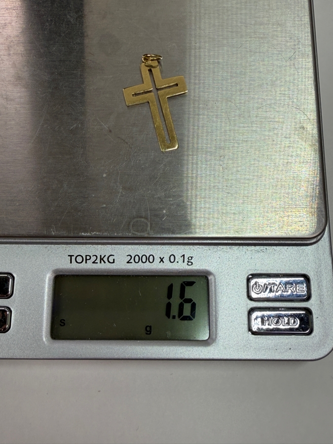 14k Gold Cross Pendant 1.6g [$144 Gold Melt Value] [Photo 5]