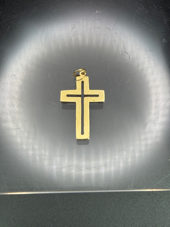 14k Gold Cross Pendant 1.6g [$144 Gold Melt Value] [Photo 2]