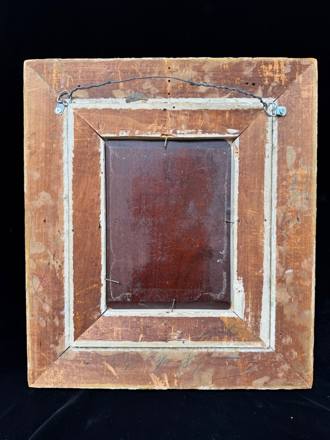 Original Oil Painting On Board Artist Unknown (Unsigned) 6' X 8.5' Framed In A Gilt Antique Frame 14.5' X 17' (RSF) [Photo 8]