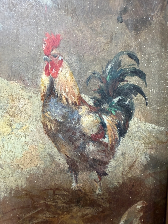 Original Oil Painting On Board Artist Unknown (Unsigned) 6' X 8.5' Framed In A Gilt Antique Frame 14.5' X 17' (RSF) [Photo 6]