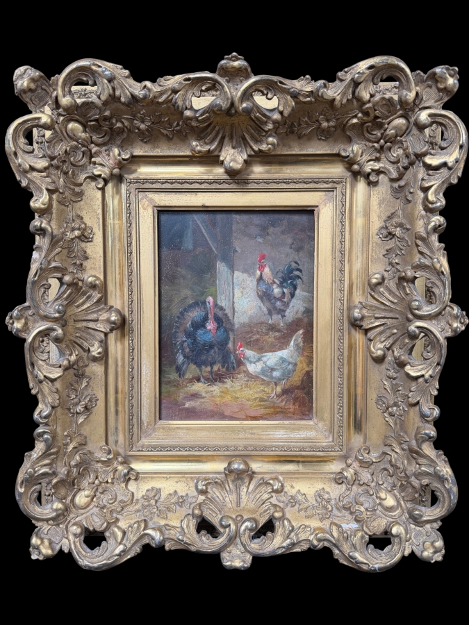Original Oil Painting On Board Artist Unknown (Unsigned) 6' X 8.5' Framed In A Gilt Antique Frame 14.5' X 17' (RSF)