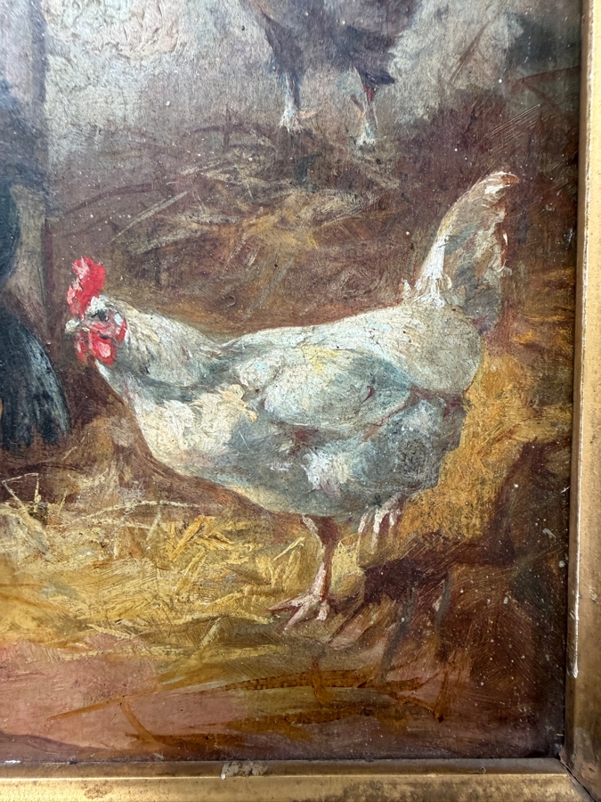 Original Oil Painting On Board Artist Unknown (Unsigned) 6' X 8.5' Framed In A Gilt Antique Frame 14.5' X 17' (RSF) [Photo 5]